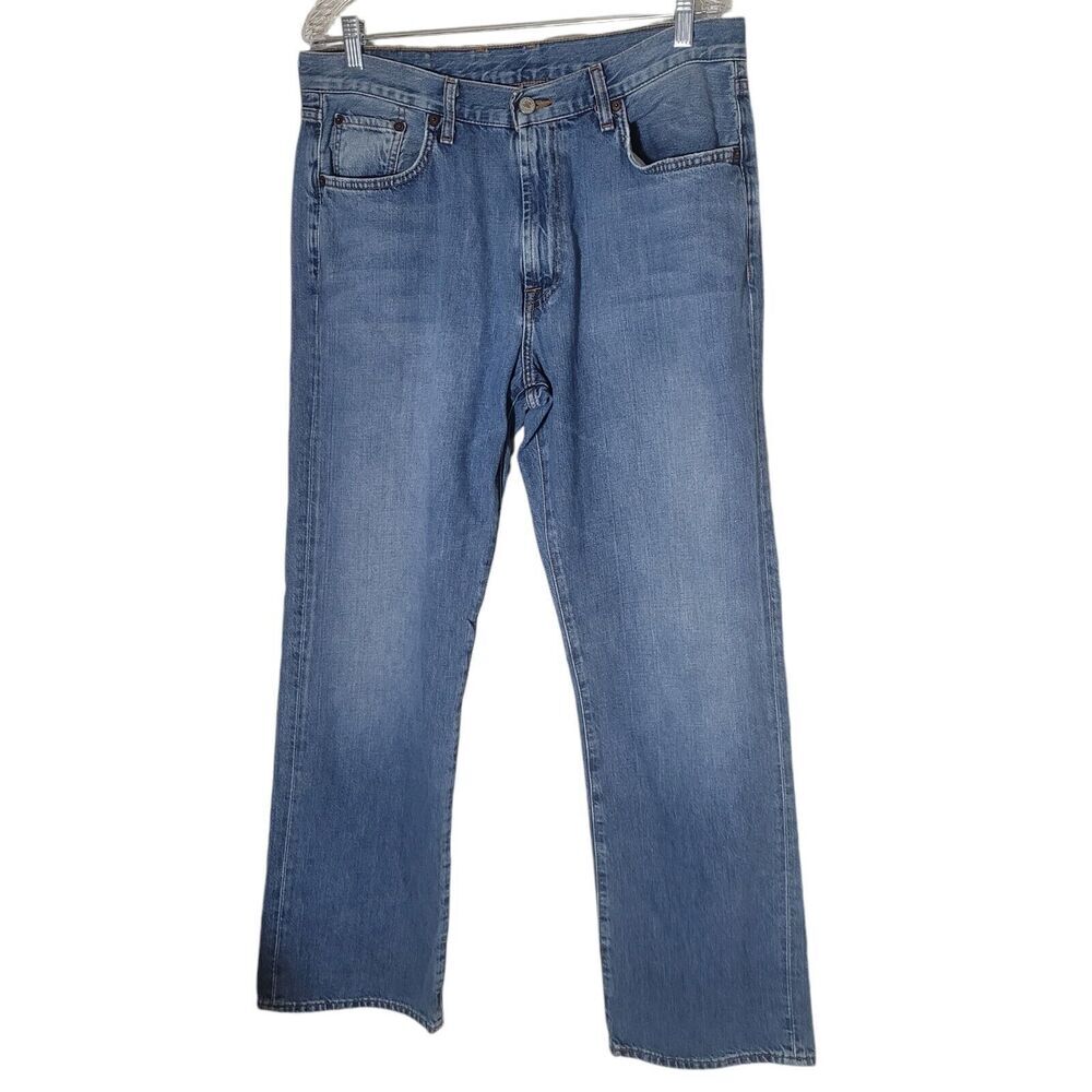 Vintage Lucky Brand Dungarees Womens Size 34 Blue Denim Classic Fit Straight Leg